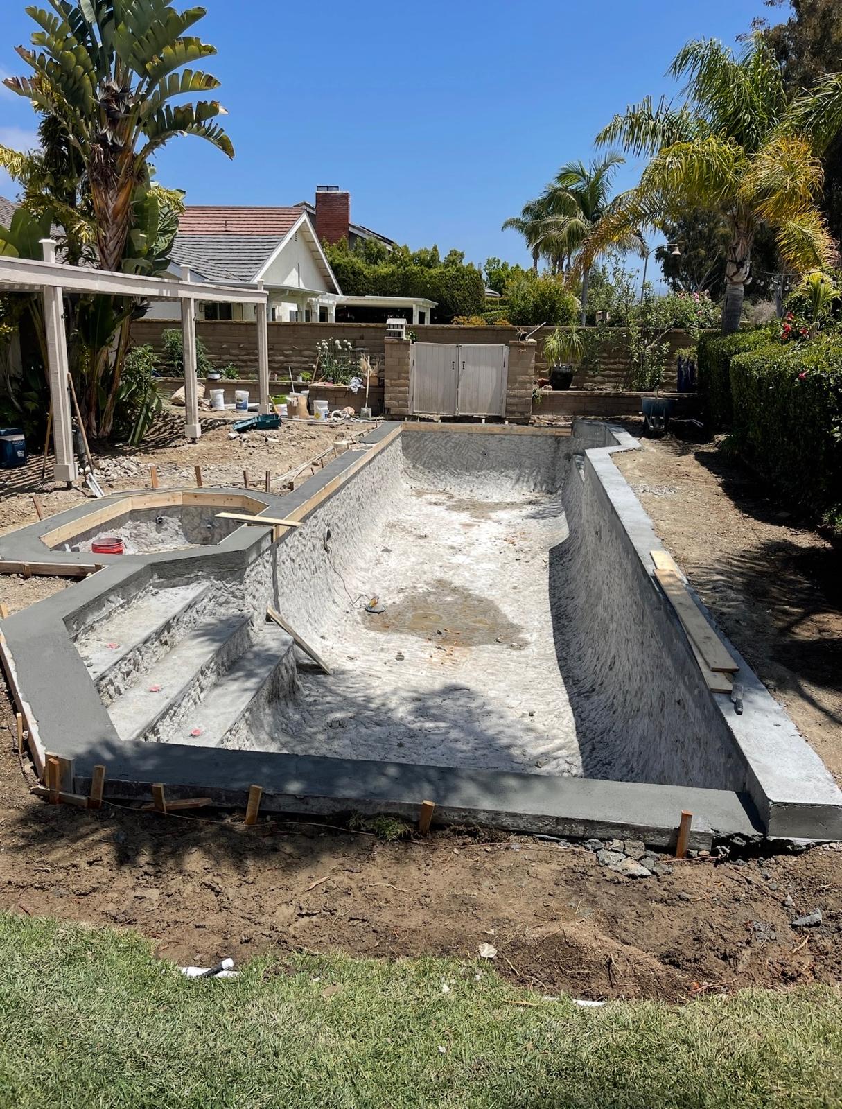 New pool coping taking shape